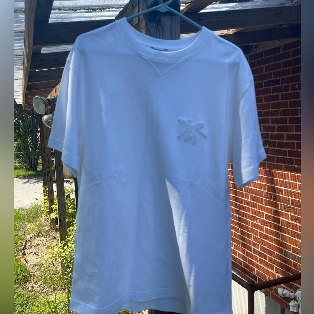 Dior Stussy Chenille Logo T-shirt White